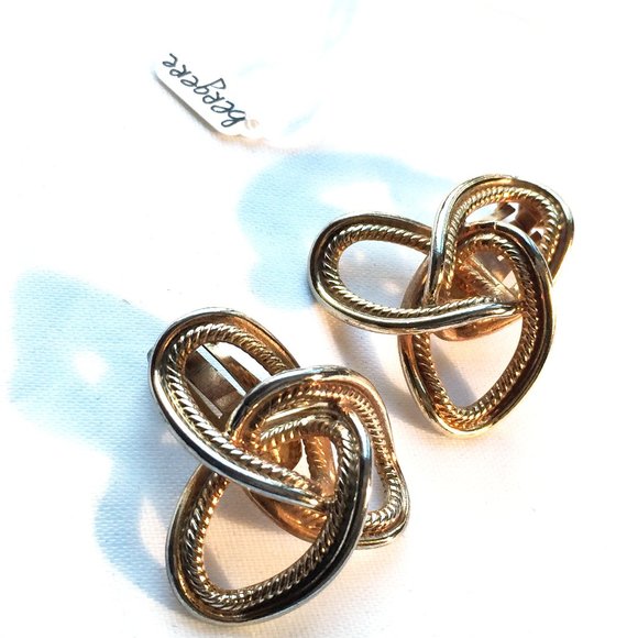 Bergere Jewelry Large Bergere Twisted Rope Gold Tone Clip On